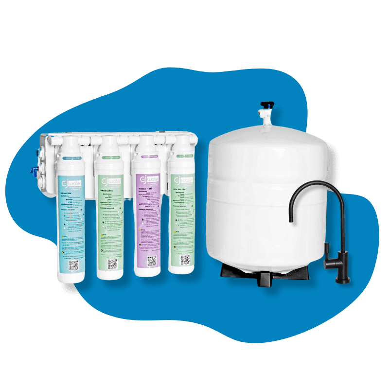 Reverse osmosis system from C and J Water installed under a sink
